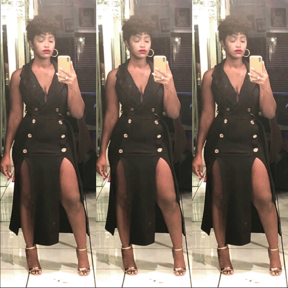 Maxi tux slit sexy black dress- Make an offer!